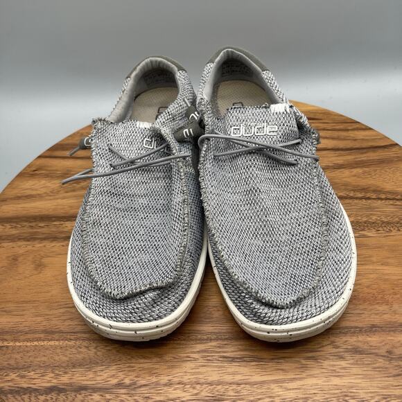 Hey Dude Wally Shoes Mens Size 14 Free Light Grey Slip On Loafers Comfort - Picture 2 of 8